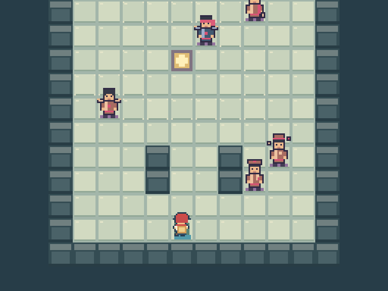 Fuchsia maze with an apparently clear floor and hidden walls